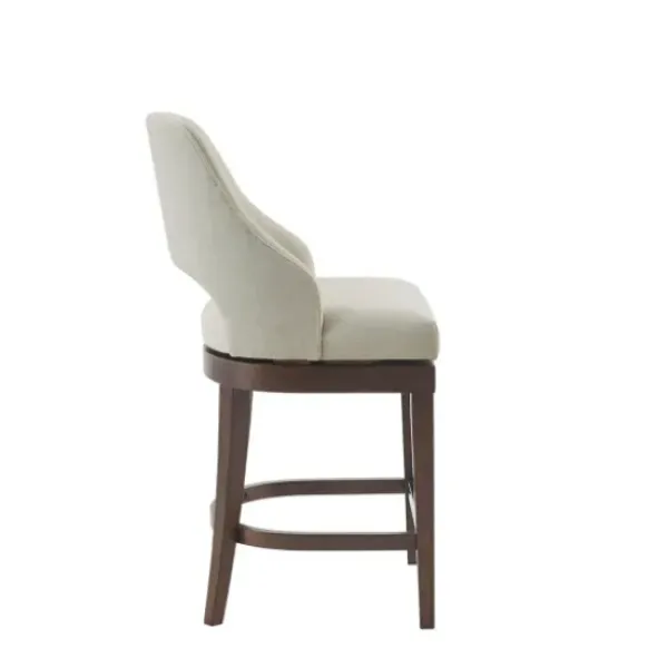 Bar Stools & Counter Height Stools-Kirkland's Home Cream Open Back Swivel Base Counter Stool White