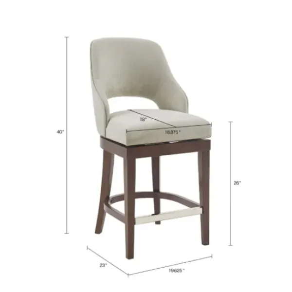Bar Stools & Counter Height Stools-Kirkland's Home Cream Open Back Swivel Base Counter Stool White
