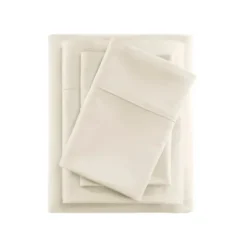 Bed Sheets-Kirkland's Home Cream Rich Cooling Cotton King Sheet Set Ivory