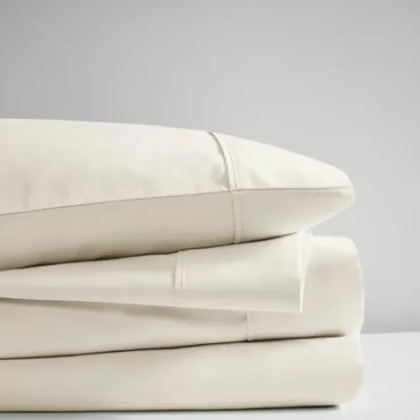 Bed Sheets-Kirkland's Home Cream Rich Cooling Cotton Queen Sheet Set Ivory