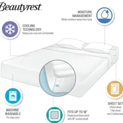 Bed Sheets-Kirkland's Home Cream Rich Cooling Cotton Queen Sheet Set Ivory