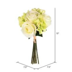 Stems & Bouquets-Kirkland's Home Cream Rose And Hydrangea Bouquets, Set Of 2 Ivory