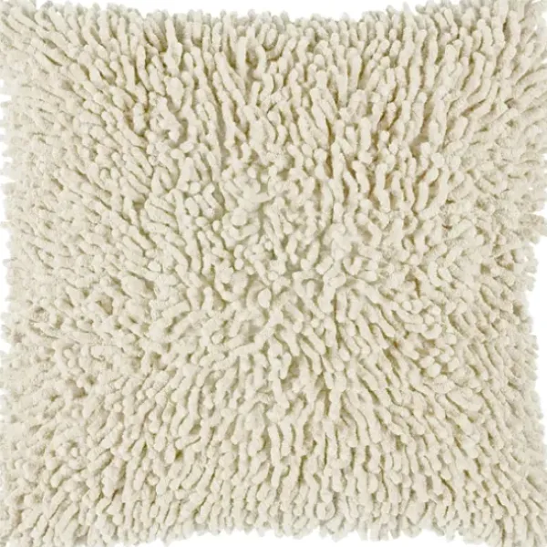Pillows-Kirkland's Home Cream Shag Pillow Ivory