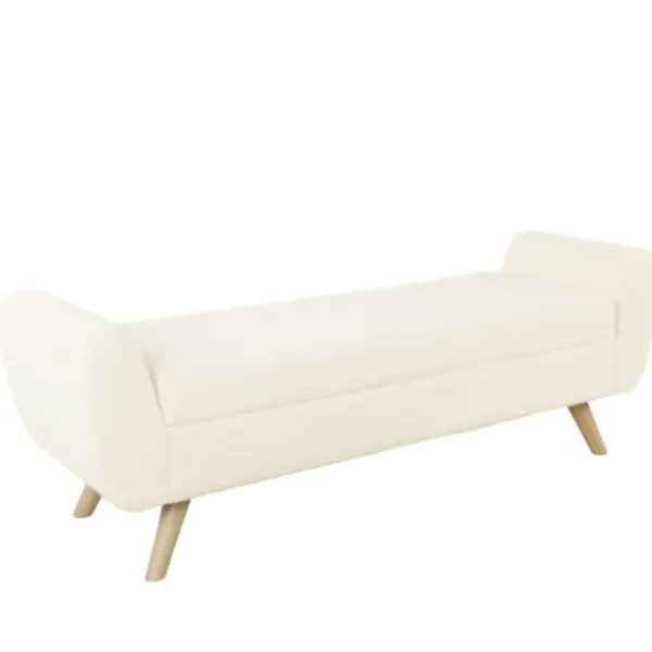 Benches & Ottomans-Kirkland's Home Cream Sherpa And Wood Storage Bench Ivory