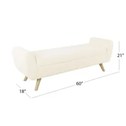 Benches & Ottomans-Kirkland's Home Cream Sherpa And Wood Storage Bench Ivory