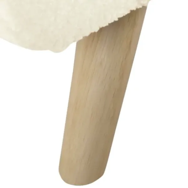 Benches & Ottomans-Kirkland's Home Cream Sherpa And Wood Storage Bench Ivory