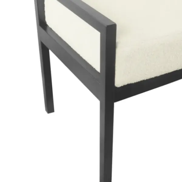 Benches & Ottomans-Kirkland's Home Cream Sherpa Upholstered Metal Bench Ivory