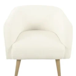 Accent Chairs-Kirkland's Home Cream Sherpa Upholstered Barrel Accent Chair Ivory