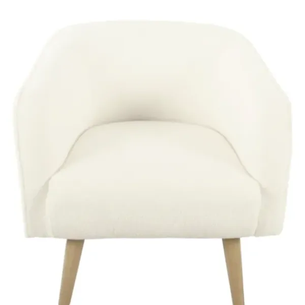 Accent Chairs-Kirkland's Home Cream Sherpa Upholstered Barrel Accent Chair Ivory