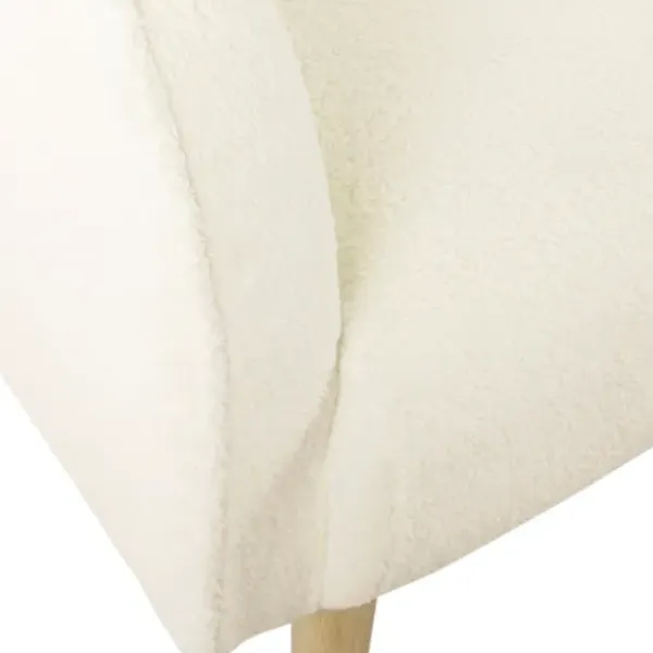 Accent Chairs-Kirkland's Home Cream Sherpa Upholstered Barrel Accent Chair Ivory