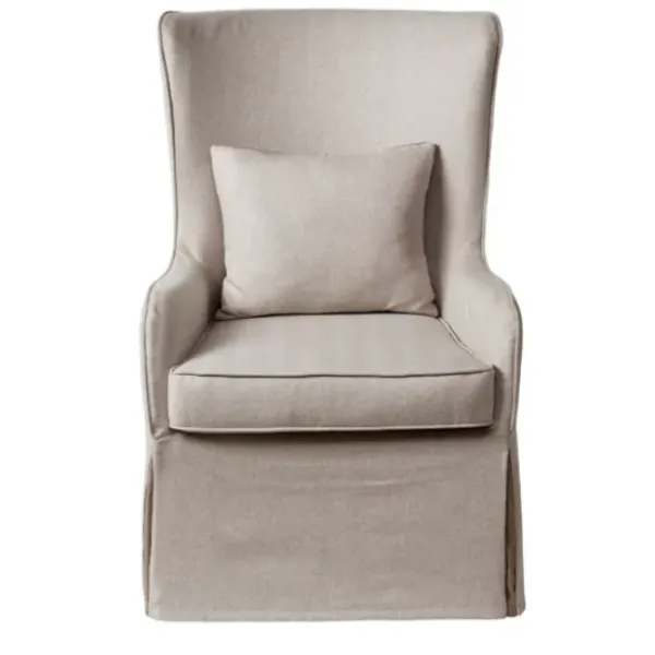 Accent Chairs-Kirkland's Home Cream Slipcovered Accent Chair Ivory