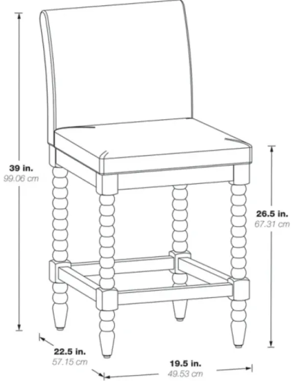 Bar Stools & Counter Height Stools-Kirkland's Home Cream Spindle Legs Counter Stool Ivory