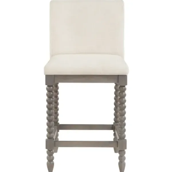 Bar Stools & Counter Height Stools-Kirkland's Home Cream Spindle Legs Counter Stool Ivory