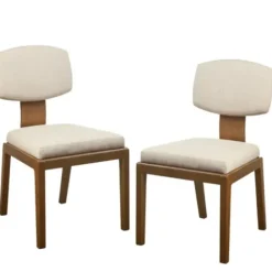 Dining Chairs-Kirkland's Home Cream Square Back Dining Chairs, Set Of 2 Ivory