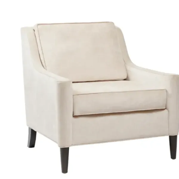 Accent Chairs-Kirkland's Home Cream Swoop Arms Upholstered Armchair Ivory