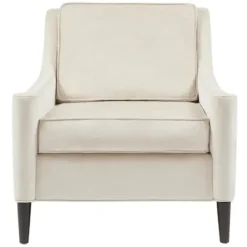 Accent Chairs-Kirkland's Home Cream Swoop Arms Upholstered Armchair Ivory