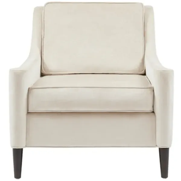 Accent Chairs-Kirkland's Home Cream Swoop Arms Upholstered Armchair Ivory
