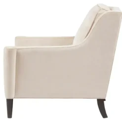 Accent Chairs-Kirkland's Home Cream Swoop Arms Upholstered Armchair Ivory