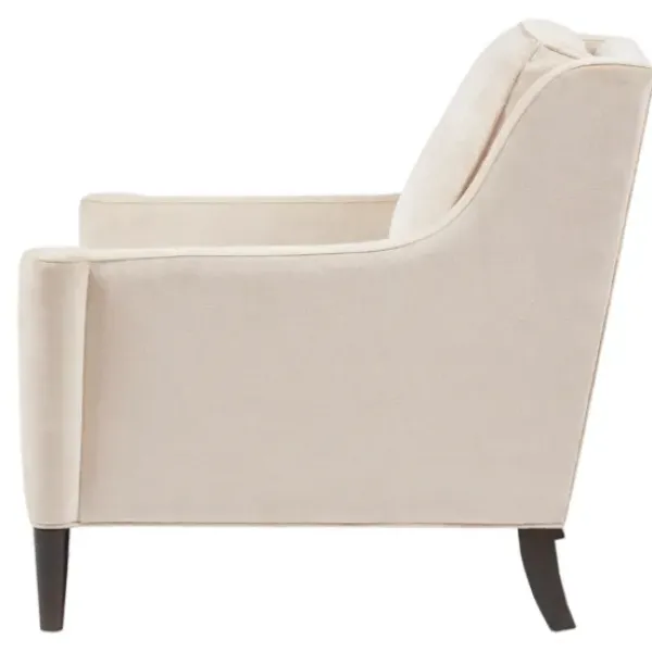 Accent Chairs-Kirkland's Home Cream Swoop Arms Upholstered Armchair Ivory
