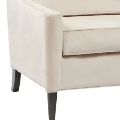 Accent Chairs-Kirkland's Home Cream Swoop Arms Upholstered Armchair Ivory