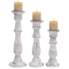 Candle Holders-Kirkland's Home Cream Textured Base Hurricane, 9 In. Tan