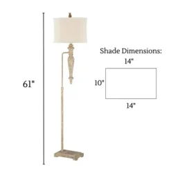 Floor Lamps-Kirkland's Home Cream Traditional Spindle Floor Lamp White