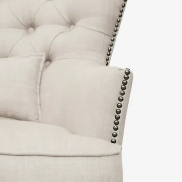 Accent Chairs-Kirkland's Home Cream Tufted Armchair With Lumbar Pillow Ivory