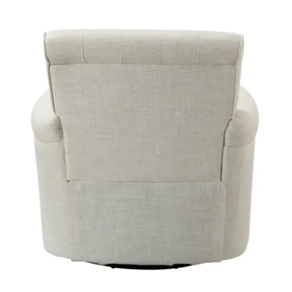 Accent Chairs-Kirkland's Home Cream Tufted Swivel Accent Chair Ivory