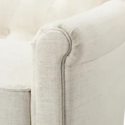 Accent Chairs-Kirkland's Home Cream Tufted Swivel Accent Chair Ivory