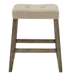 Bar Stools & Counter Height Stools-Kirkland's Home Cream Tufted Upholstered Counter Stools, Set Of 3 Tan