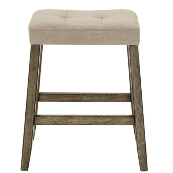 Bar Stools & Counter Height Stools-Kirkland's Home Cream Tufted Upholstered Counter Stools, Set Of 3 Tan