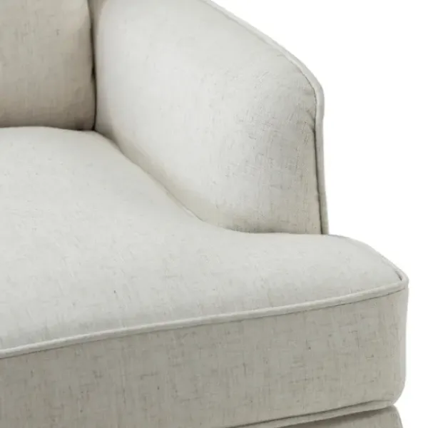 Accent Chairs-Kirkland's Home Cream Upholstered Wingback Rocking Chair Ivory