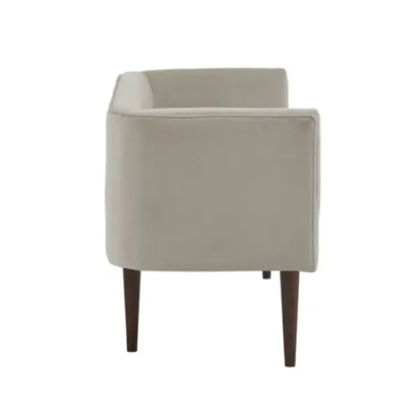 Sofas & Loveseats-Kirkland's Home Cream Velvet Low Back Transitional Settee Ivory