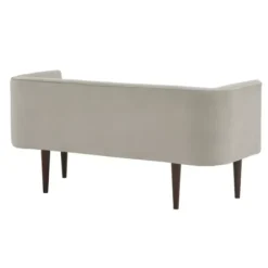Sofas & Loveseats-Kirkland's Home Cream Velvet Low Back Transitional Settee Ivory