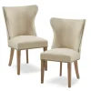 Dining Chairs-Kirkland's Home Cream Wing Back Nailhead Dining Chairs, Set Of 2 Ivory