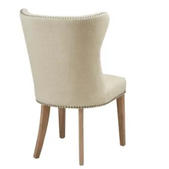 Dining Chairs-Kirkland's Home Cream Wing Back Nailhead Dining Chairs, Set Of 2 Ivory