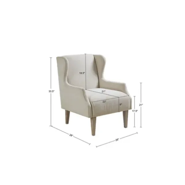 Accent Chairs-Kirkland's Home Cream Wingback Martha Stewart Accent Chair Ivory