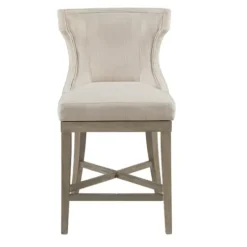 Bar Stools & Counter Height Stools-Kirkland's Home Cream Wingback Swivel Seat Counter Stool
