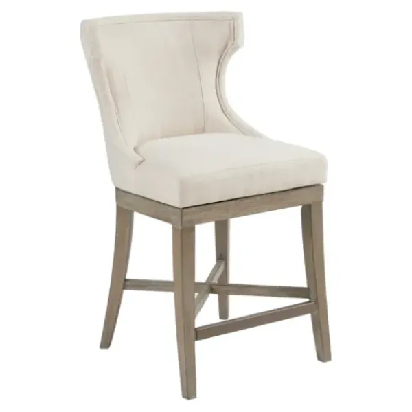 Bar Stools & Counter Height Stools-Kirkland's Home Cream Wingback Swivel Seat Counter Stool
