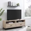 Tv Stands & Media Consoles-Kirkland's Home Cream Wood 2-Drawer Tv S D Tan