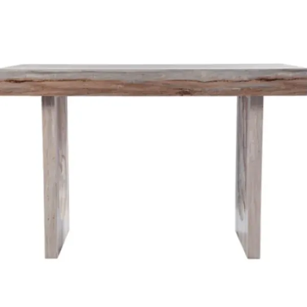 Office Furniture-Kirkland's Home Cream Wood Faux Marble Desk