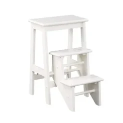 Bar Stools & Counter Height Stools-Kirkland's Home Cream Wooden 3-Level Step Stool Ivory