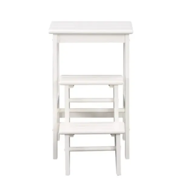 Bar Stools & Counter Height Stools-Kirkland's Home Cream Wooden 3-Level Step Stool Ivory