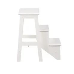 Bar Stools & Counter Height Stools-Kirkland's Home Cream Wooden 3-Level Step Stool Ivory