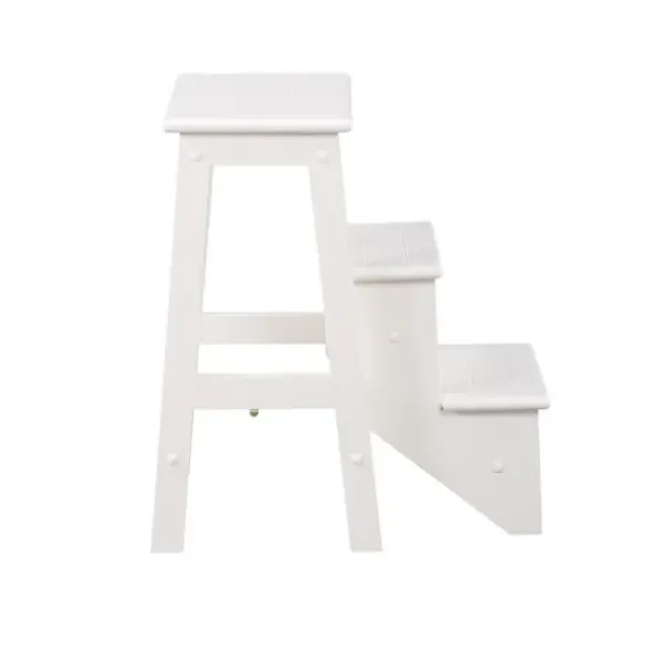 Bar Stools & Counter Height Stools-Kirkland's Home Cream Wooden 3-Level Step Stool Ivory