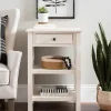 Accent & End Tables-Kirkland's Home Cream Wooden Plank Side Table Ivory