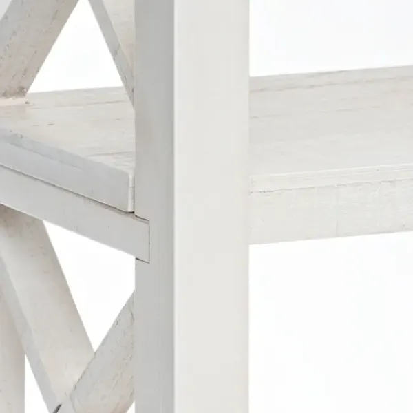 Accent & End Tables-Kirkland's Home Cream Wooden Plank Side Table Ivory