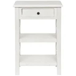 Accent & End Tables-Kirkland's Home Cream Wooden Plank Side Table Ivory