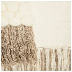 Wall Plaques-Kirkland's Home Cream Woven Layered Textured Macrame Wall Hanging Ivory