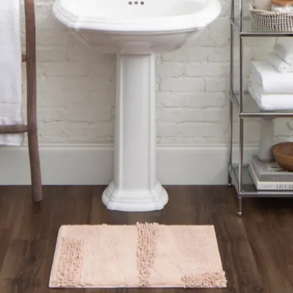 Bathroom Rugs-Kirkland's Home Creme Plush Reversible Cotton Bath Mat, 60 In. Ivory